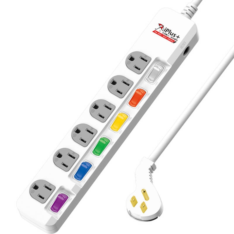 保護傘6切6座3P延長線（PU-3665）