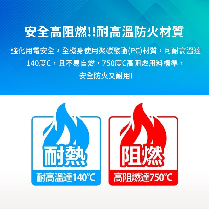 保護傘7切6座3P延長線（PU-3763S）